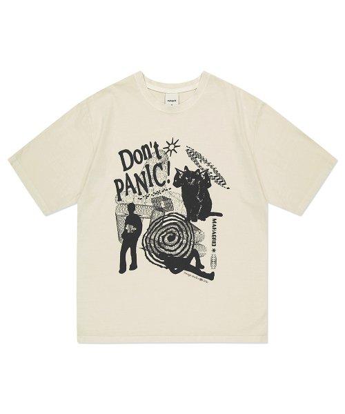 마하그리드(MAHAGRID)  DON’T PANIC PIGMENT TEE BEIGE(MG2DMMT505A) - 사이즈 & 후기 | 무신사