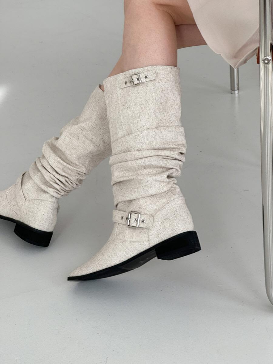 [한정할인★ ] 무배 린넨 여름 셔링부츠 슬라우치 부츠