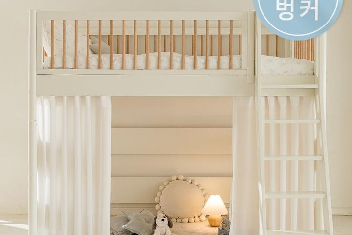빌리 너도밤나무 원목 분리형 벙커침대 SS(크림 화이트)