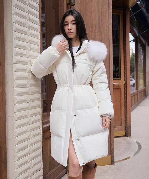 여성 켈리 구스다운 롱패딩 (CREAM)