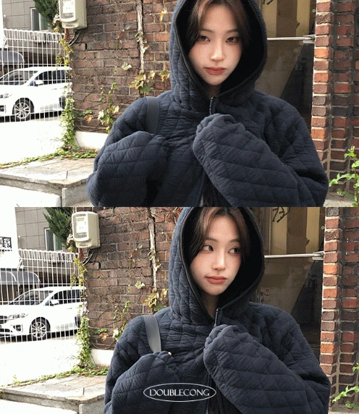 [몽글몽글/누빔❄️]아보 몽글 누빔 후드 점퍼(3colors)