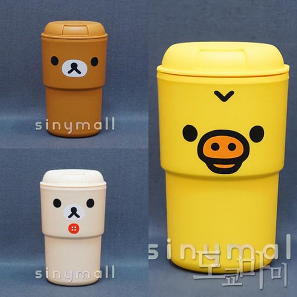 리락쿠마 코리락쿠마 키이로이토리 아동용 휴대용물통(더블월머그 350ml 3type)  휴대용보틀 어린이텀블러 피크닉물병