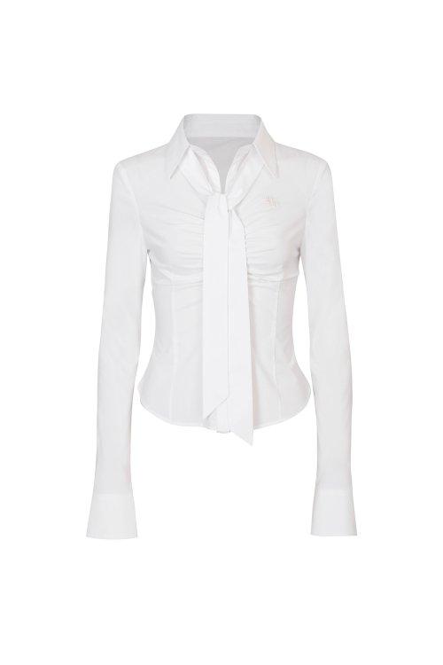 페인오어플레져(PAINORPLEASURE)  VIVIAN SCARF SHIRT white - 사이즈 & 후기 | 무신사