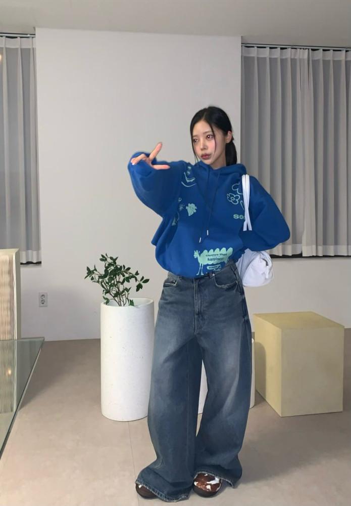 seolo 서로 플라워 오버핏 후드티 (2color)