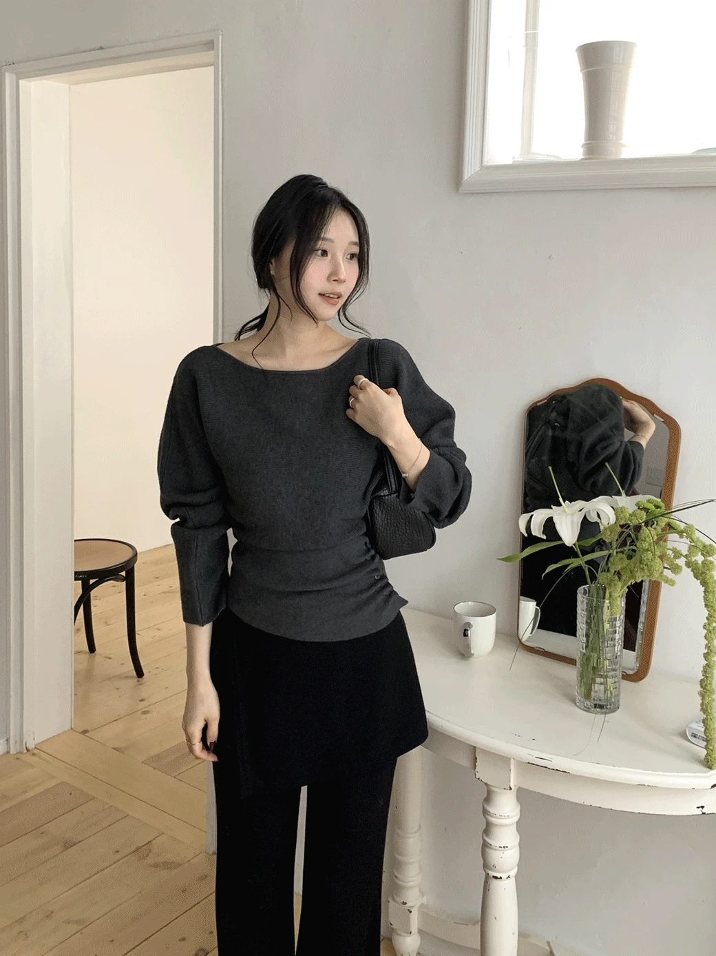 DH. Blair Button Shirring Knit