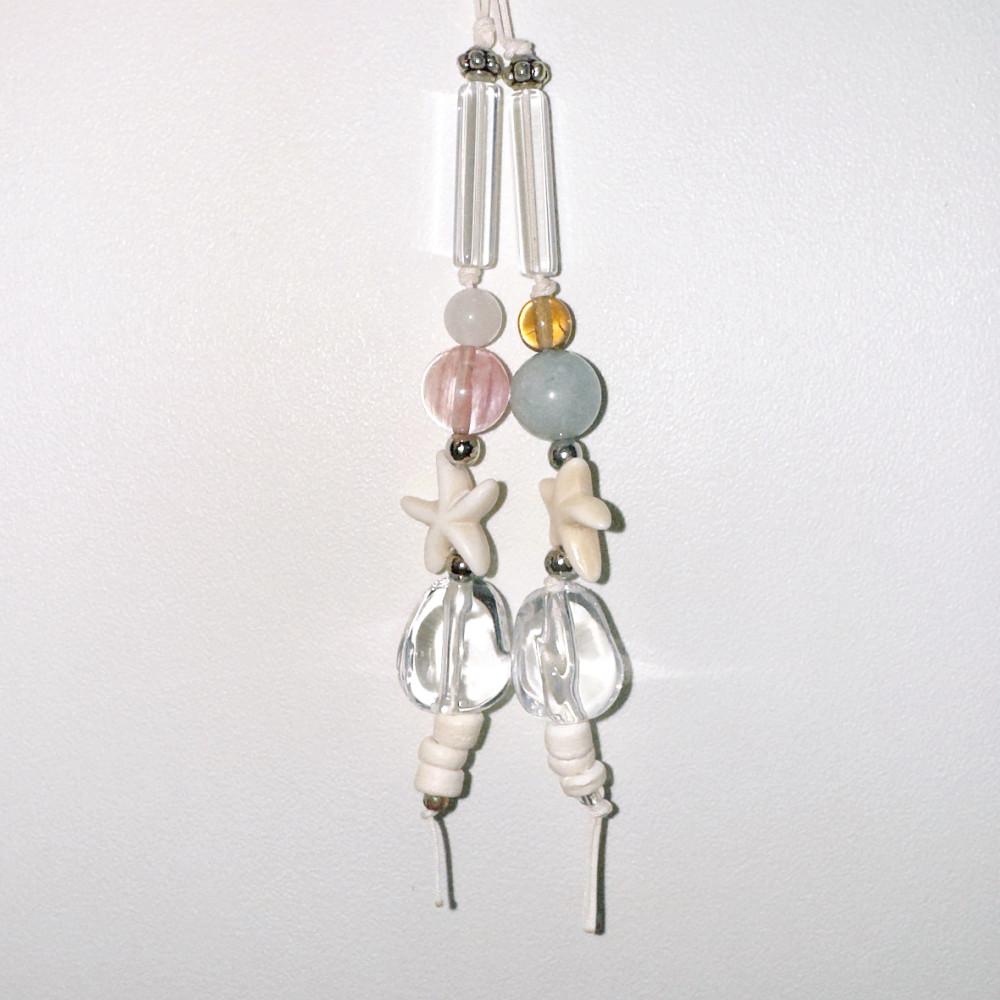 오무무 starfish keyring 2 핑크 원석 불가사리 원석 매듭 비즈 키링