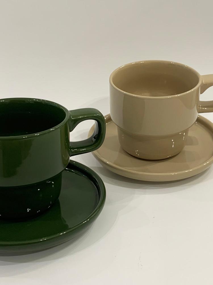 부기데이 데일리 머그세트 글로시 스태킹 커피잔 홈카페 빈티지 신혼집들이선물 커피잔소서세트