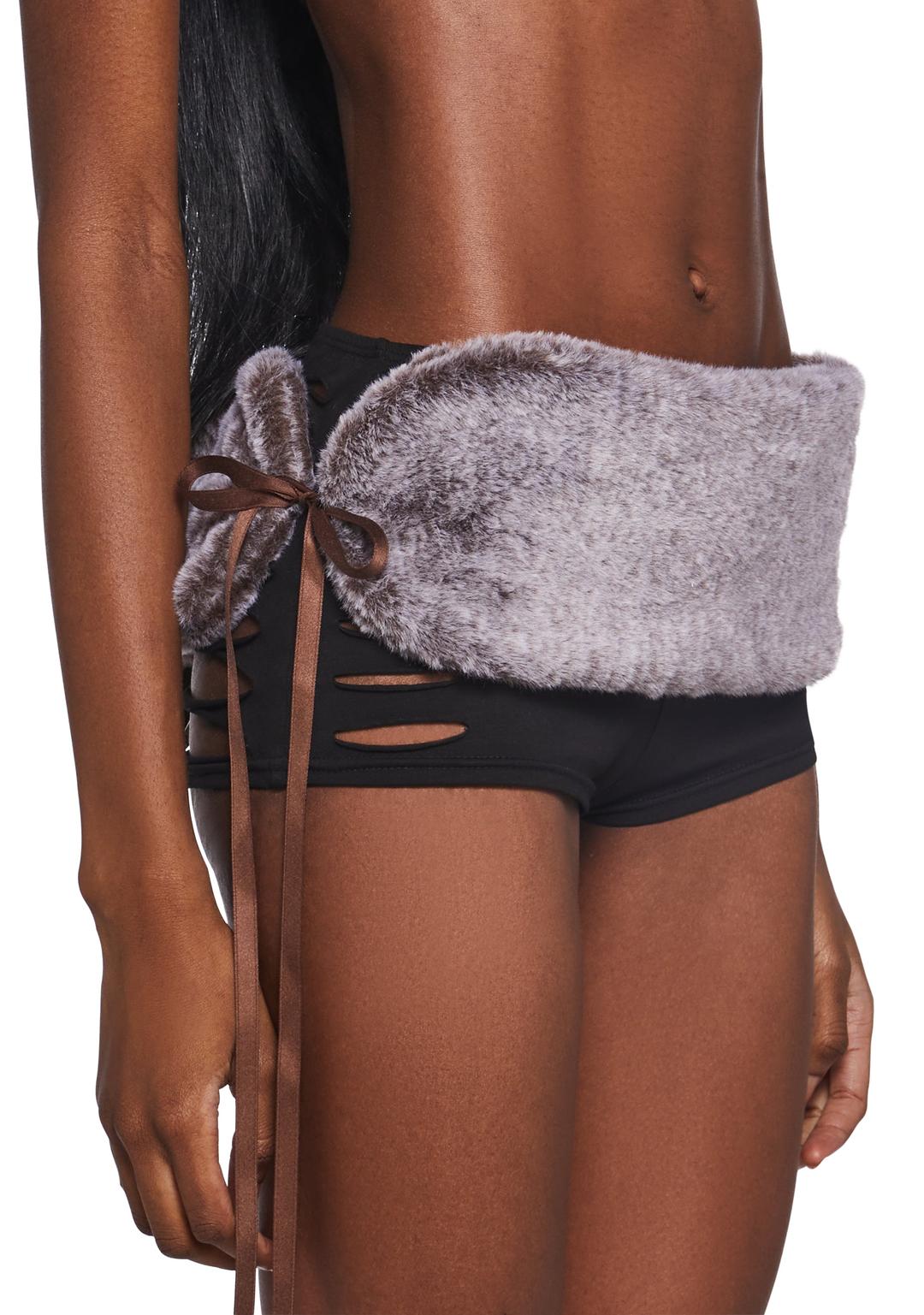 Renegade Fur Wrap Belt - BROWN / ONE SIZE