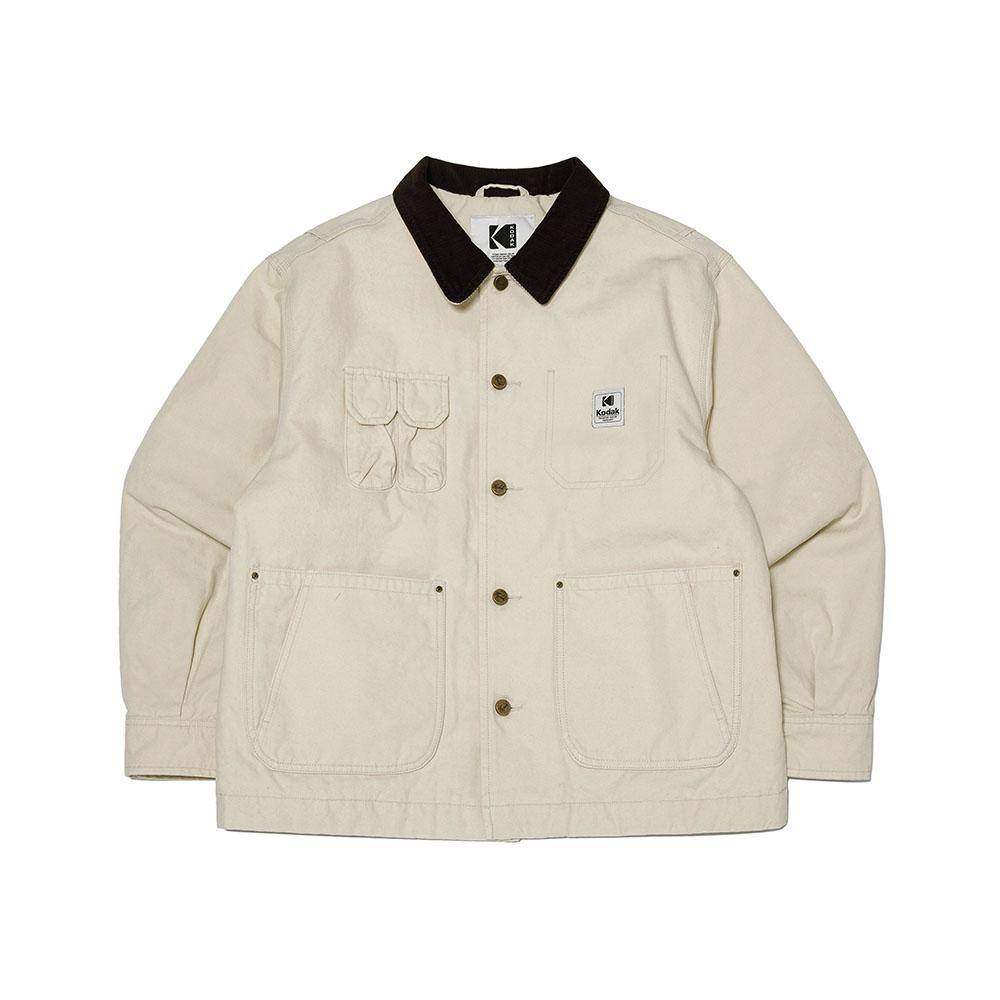 레시피 안감형 가먼트워싱 코튼 자켓 IVORY