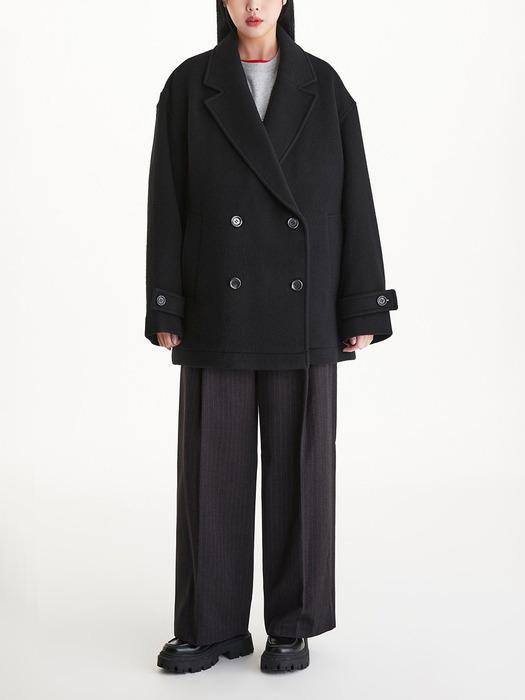 빅 더블 자켓형 코트_블랙 9104411945