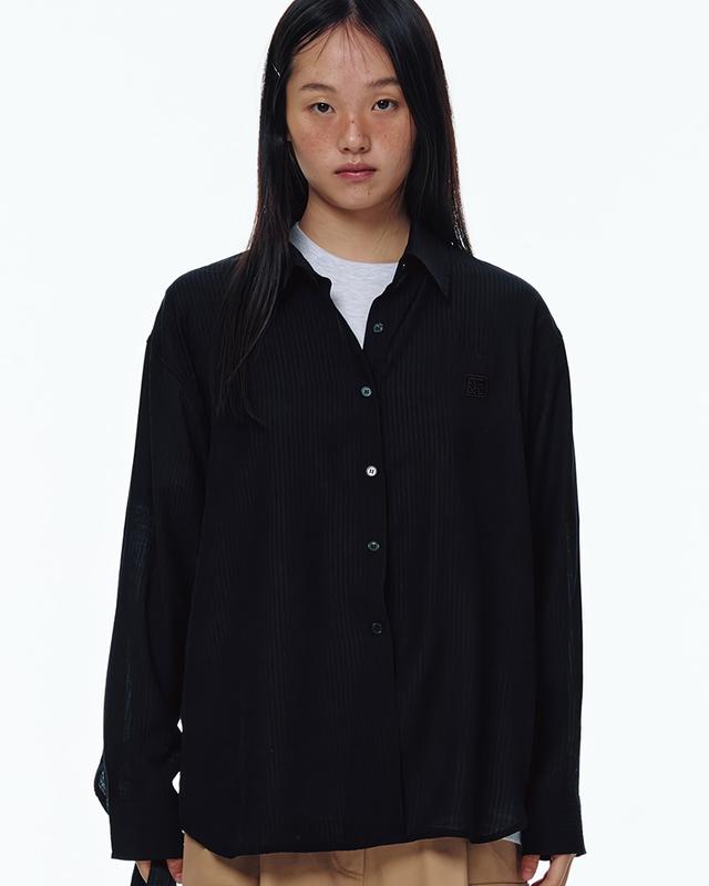 CENTAUR WRINKLE OVER FIT SHIRT_BLACK