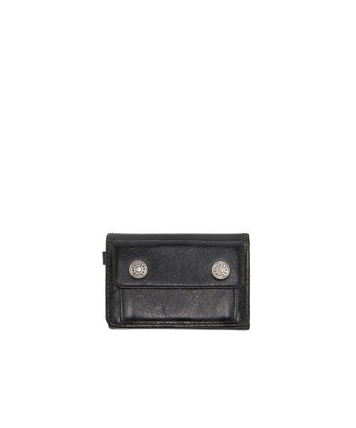 Perfec Button Up Folded Half Wallet (퍼펙 버튼 업 3단 반지갑) Grey