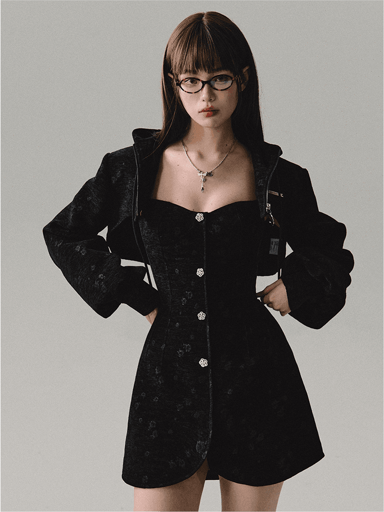 [OAK MOO] "Love Absinthe\" - Black Jacquard Set (Jacket)