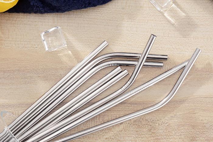 스테인레스 빨대(11P) 곡선형+일자형+청소솔세트 스텐 스트로우 세척가능