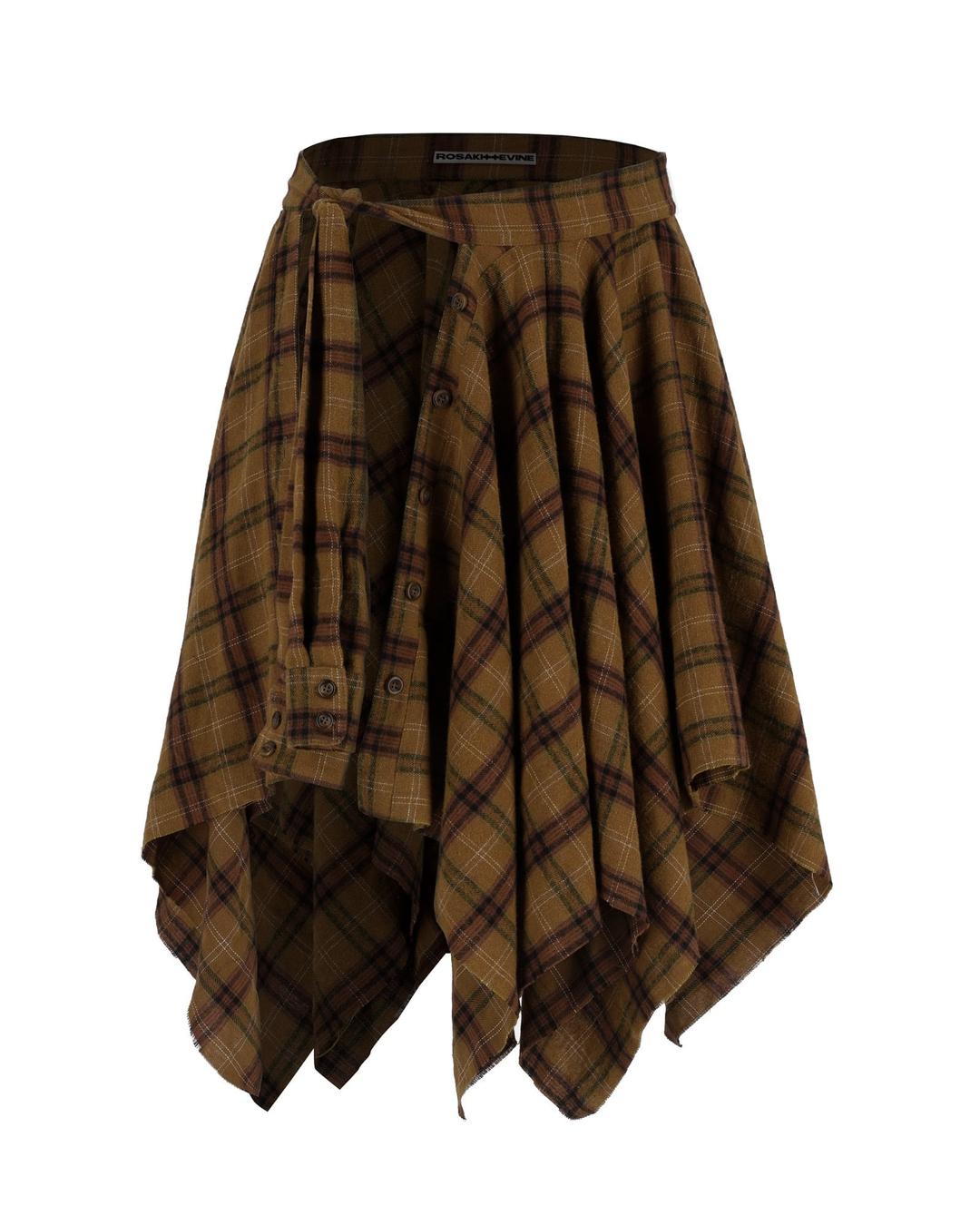 layered shirts skirt - mustard