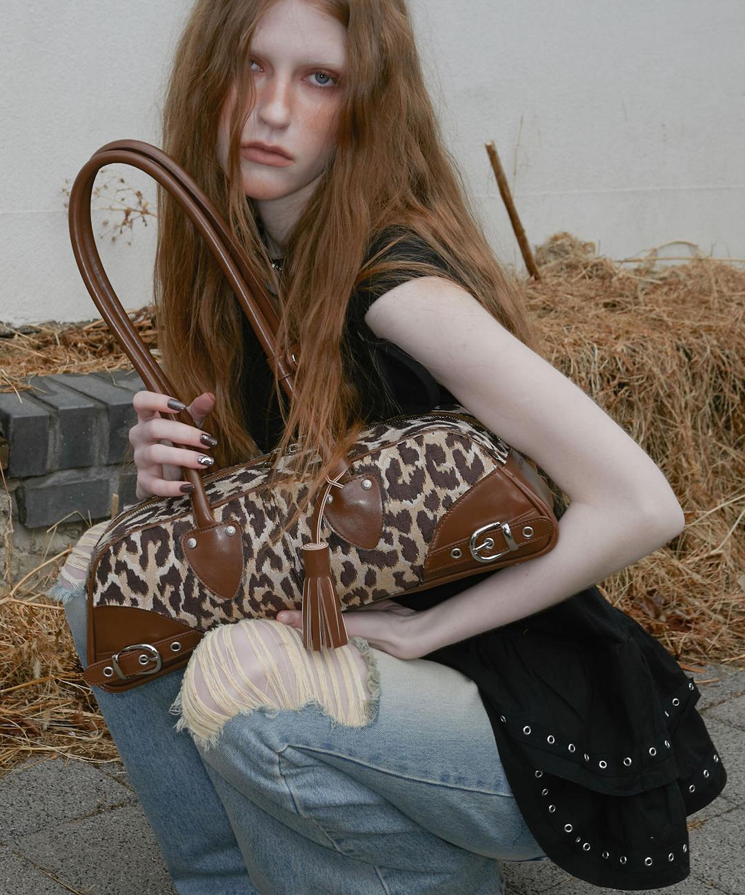 4/3 예약배송 Belted Bohem Bag (LEOPARD)