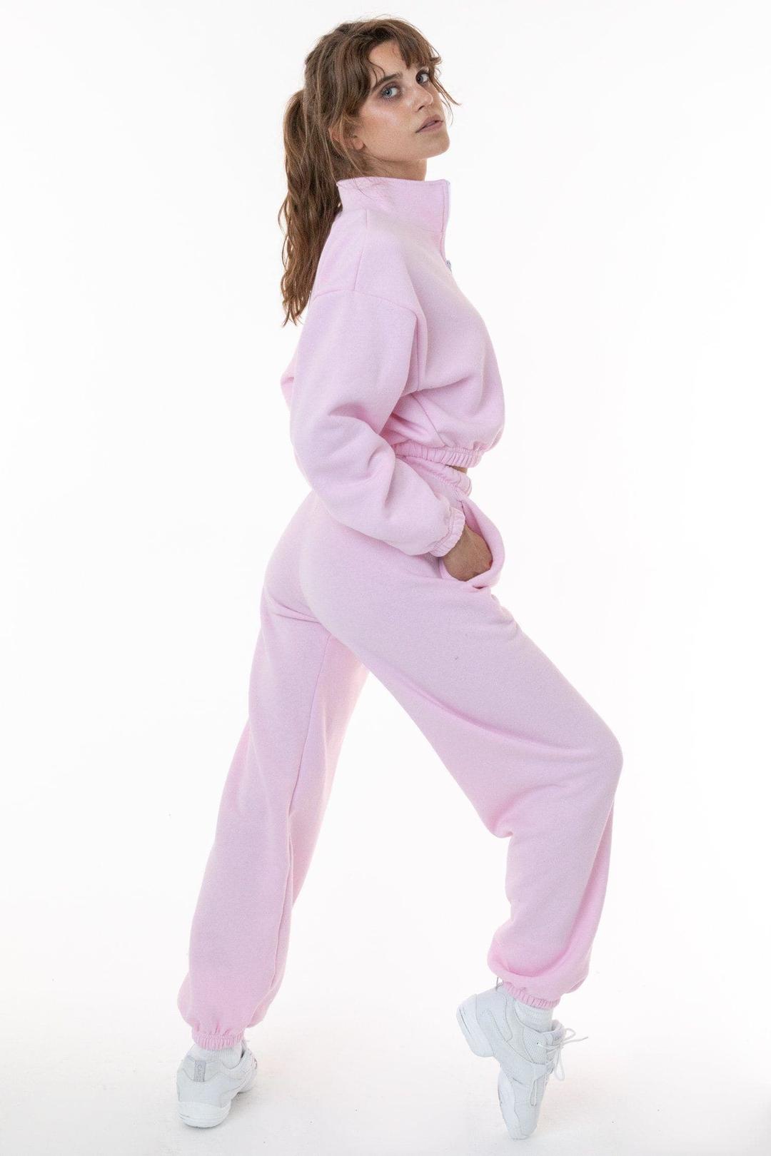 F394 - Flex Fleece High Waist Sweatpant - Light Pink / XS