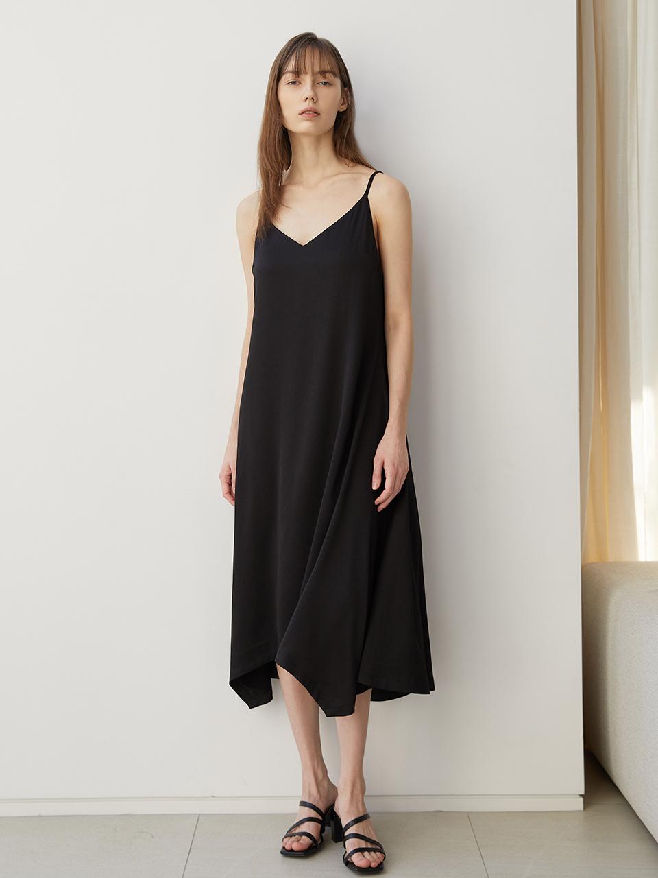 크리즈에어 슬리브리스 드레스 - 블랙