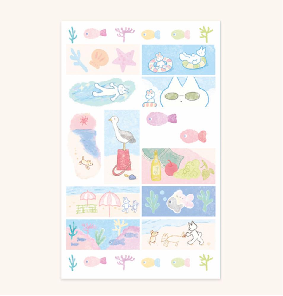 [taptaptoptop] 풍덩 바다 모음집 모조지 스티커