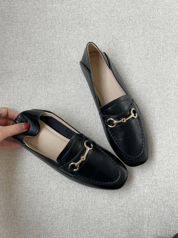 홀스빗 체인 장식 투웨이 슈즈 말랑 쿠션 몰드창 로퍼