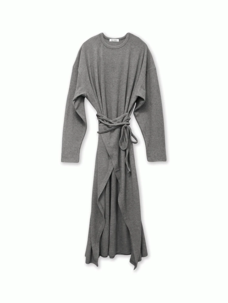 brushed wrap dress