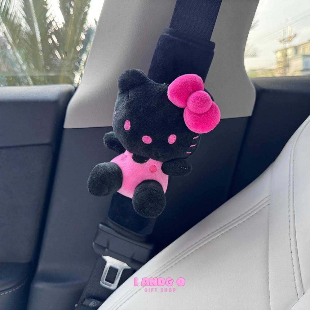 아이앤드오 Pink Ribbon Black Kitty 키티안전벨트커버