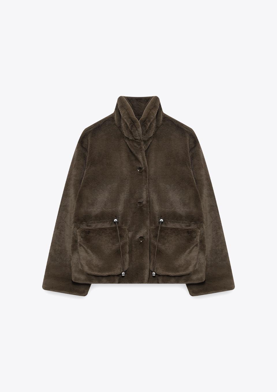 미디 하이넥 퍼 자켓(MAFDJK16NBR)