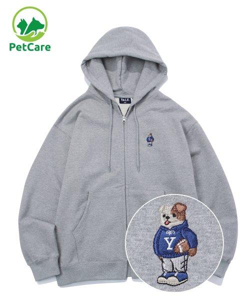 (22FW) EMBROIDERY UNIVERSITY DAN HOODIE ZIP UP GRAY