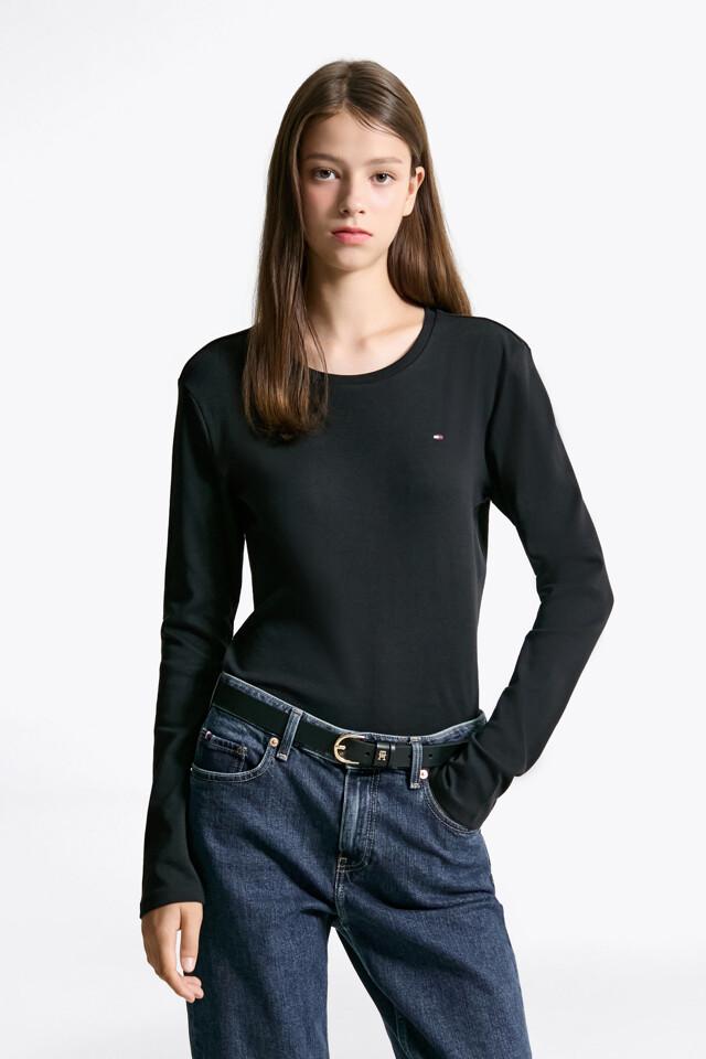 슬림 크루넥 롱 슬리브