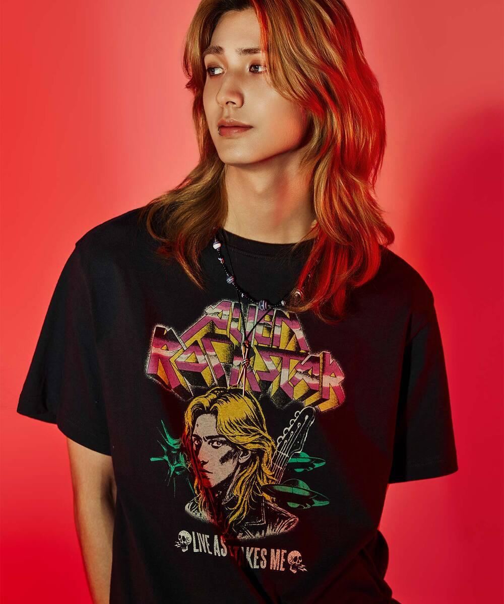 [WMC x JOOYEON] ALIEN ROCK STAR 티셔츠_BLACK