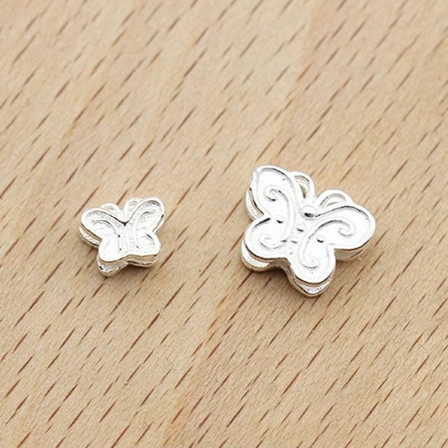 실버925 나비 통과형 은 참 비즈공예 재료 부자재 팔찌만들기 DIY