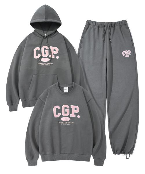 코드그라피(CODEGRAPHY)  [SET] [후드티 OR 맨투맨 선택] CGP 아치 로고 셋업_차콜 - 사이즈 & 후기 | 무신사