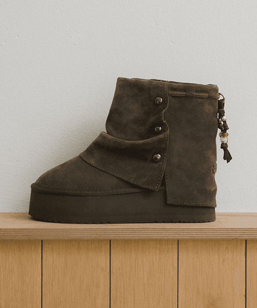 STUD MAXI FOLDED BOOTS SHORT - 2 colors