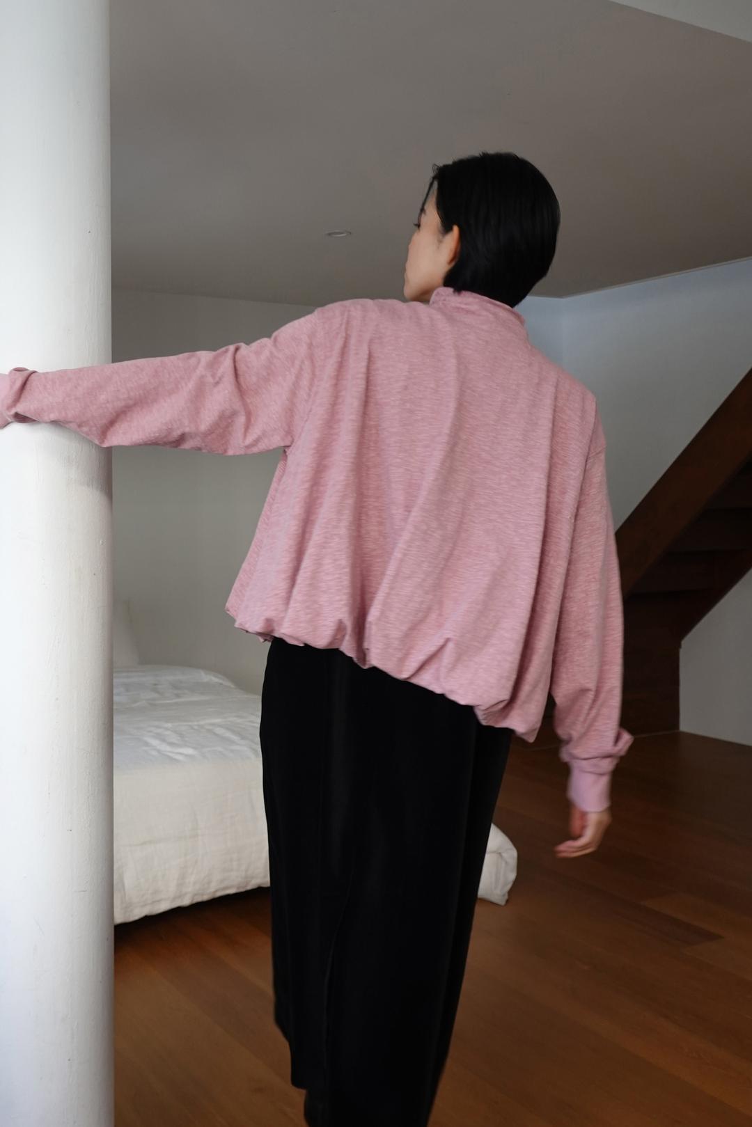 퍼프 코튼 탑 - 핑크