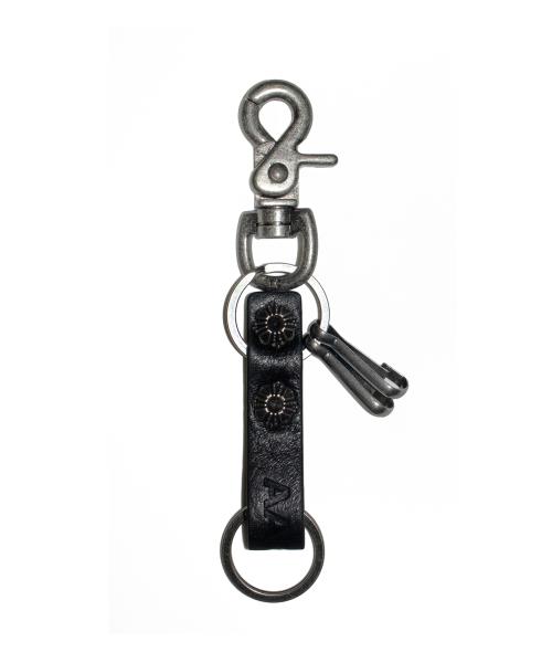 Studded Leather Keyring (Square)