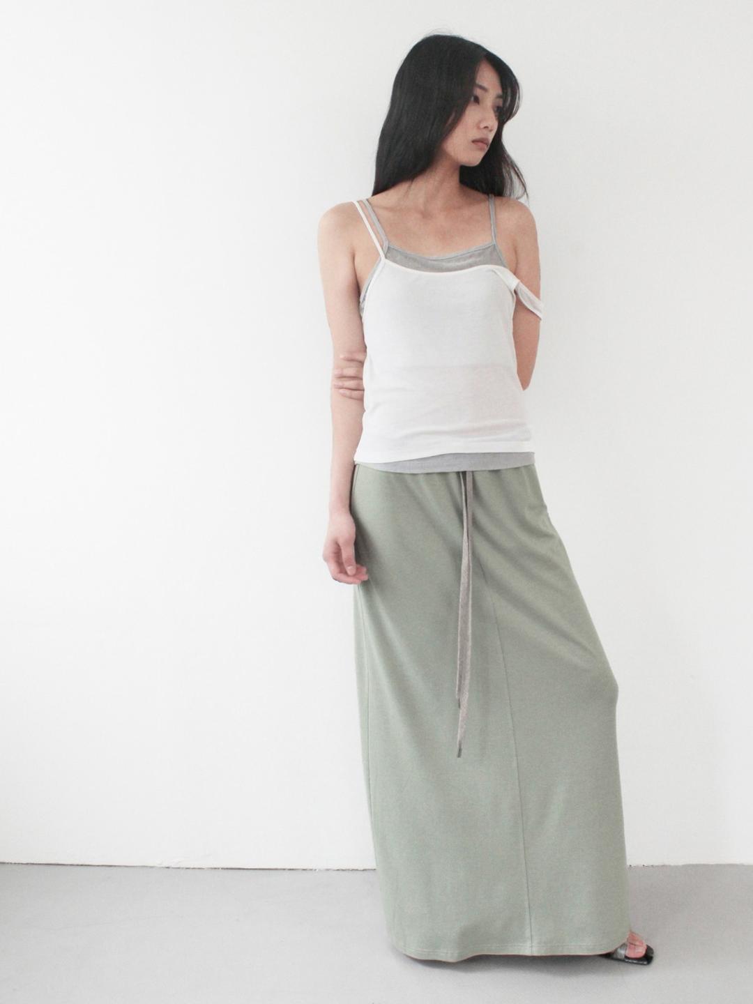 DOUBLE LAYERED SLEEVELESS, WHITE MIX