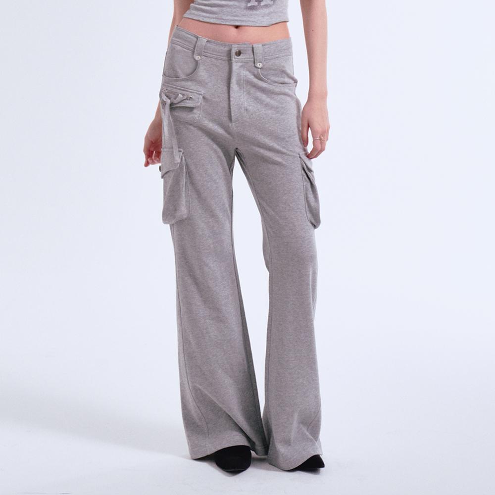 BOOTS CUT CARGO POCKET PANTS MELANGE GRAY