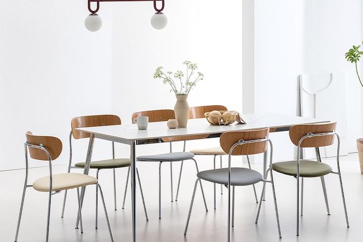 [5%쿠폰] 로제 미드센추리 포세린 세라믹 6인 식탁 테이블 1800