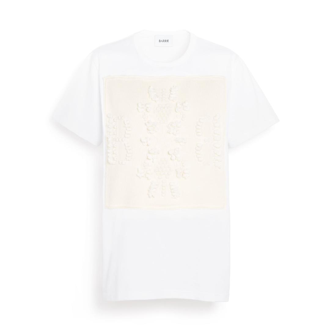 캐시미어 B 로고 패치 장식 티셔츠 - white / XS