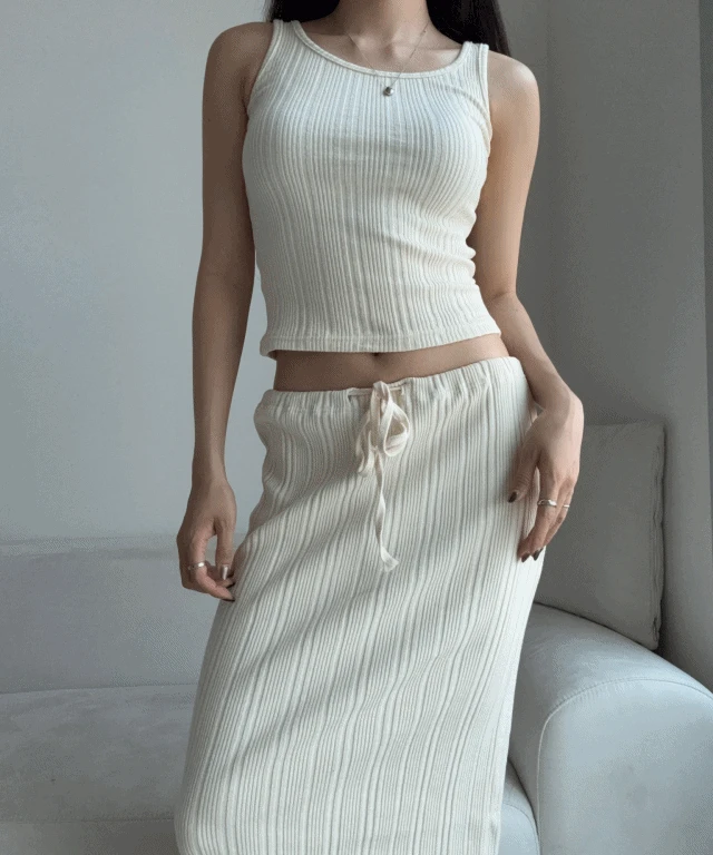 레나 골지 민소매 셋업(국내/2col)