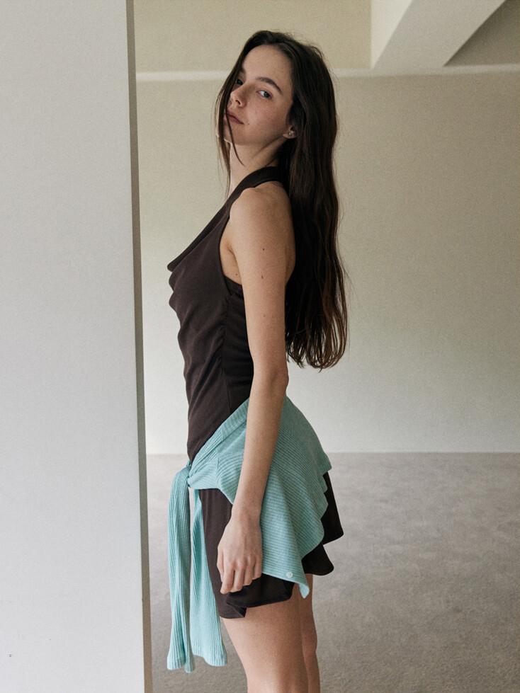 Adele cowl neck dress_brown