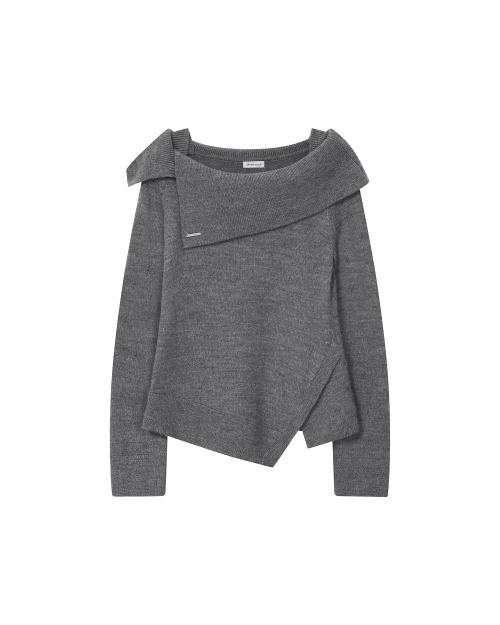 Folding layered knit GREY