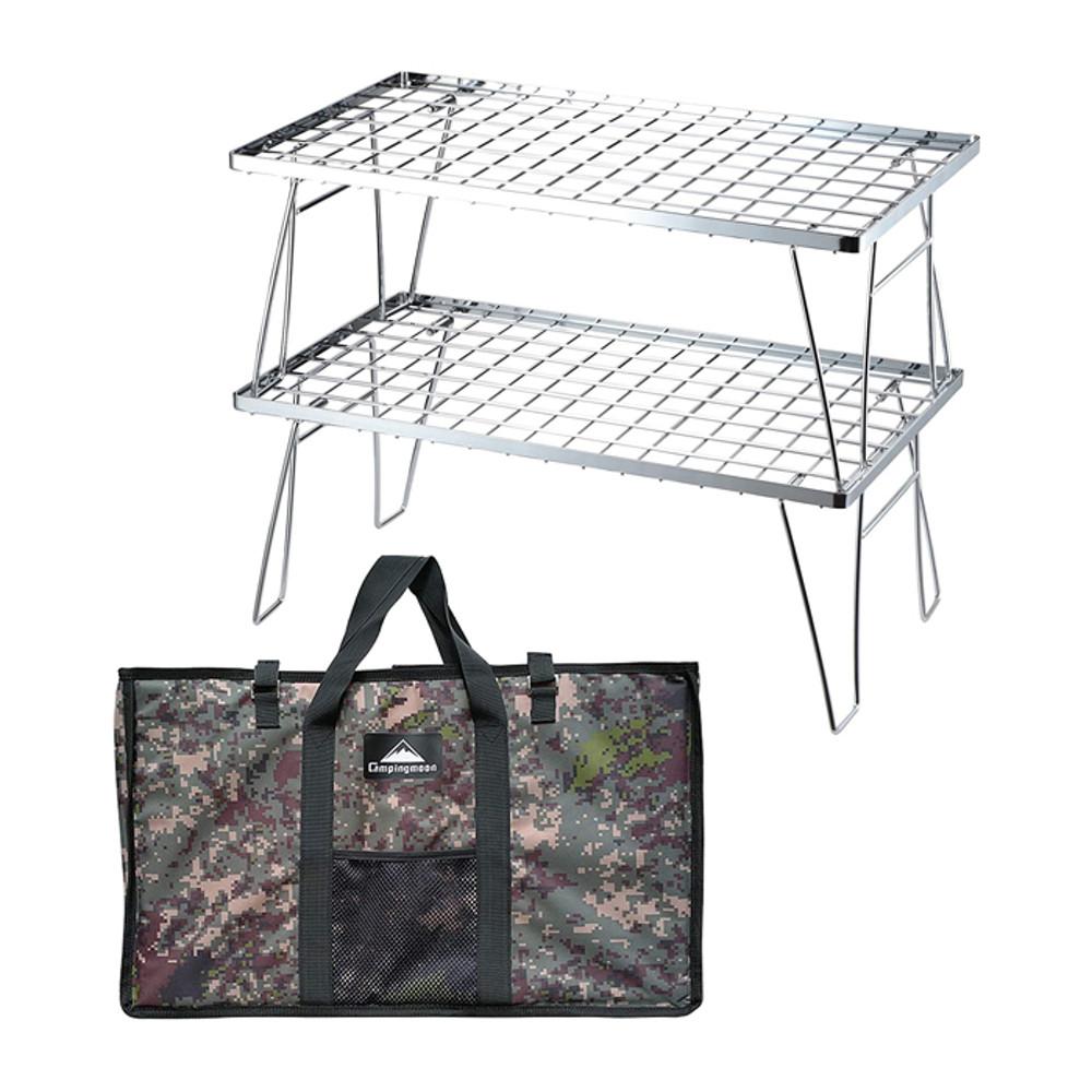 캠핑문 Camping 접이식 필드랙 선반 2개 세트 실버