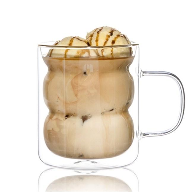 메종오브제 몬즈 더블월 내열유리 이중컵 누볼라 L 580ml, 0         ..., 2개