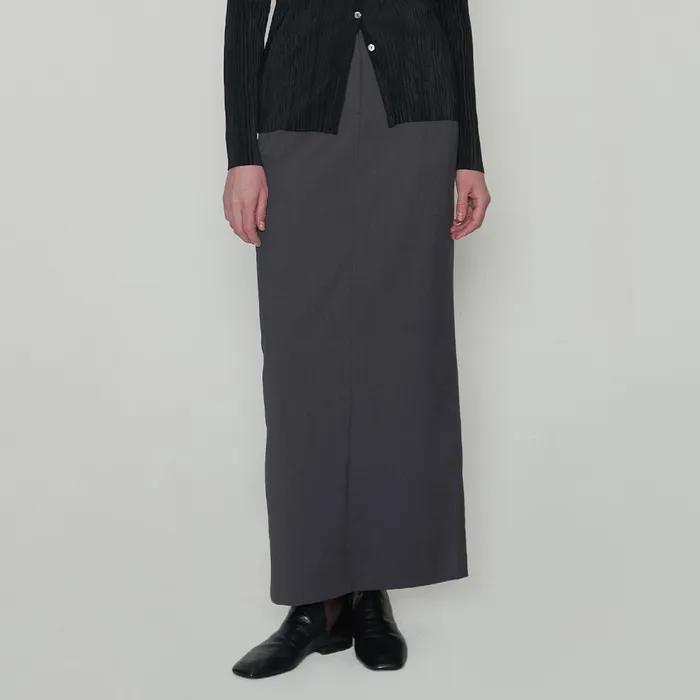 Wool Maxi Skirt - Charcoal