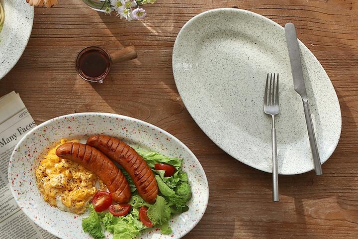 타블도트 슬로우(Slow) 카페 오발 플레이트 2color 플레이팅 접시