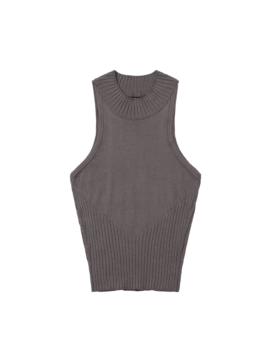 Varied Rib Halter Neck Brown