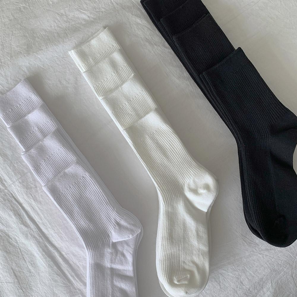 비마이뮤즈 [4기장/짱짱] 헤븐 골지 쫀쫀 안흘러내리는 길이별 니삭스 롱 양말