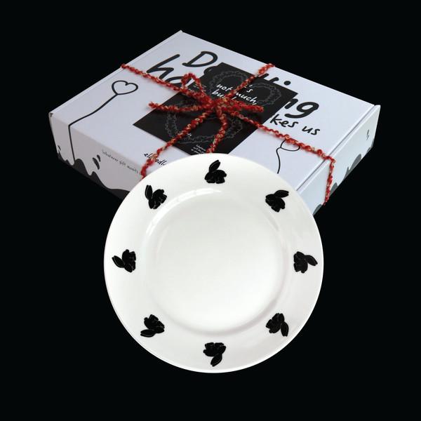 엘두들 검정 토끼접시 (1.5인용)