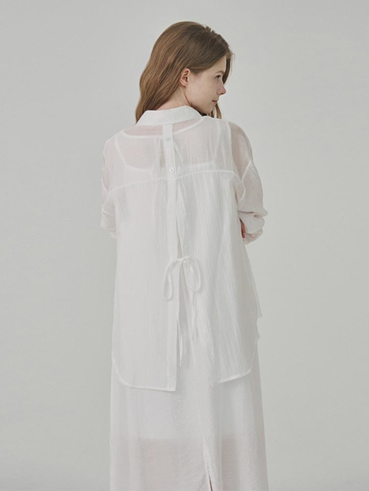 [STYLE SOUP] 시스루 백 스트랩 셔츠(SB6LSE1)